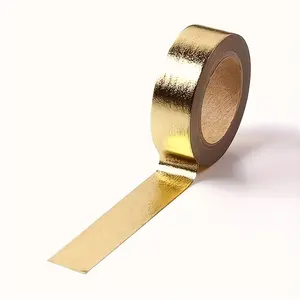 YITAP Gold Foil Metallic Tape LuxeCraft Tape 15mm x 5M Ideal for scrapbooking, DIY crafts, gift wrapping, Creative Gift Packaging, and home decor Decorative adhesive tape Gift Wrapping Supplies