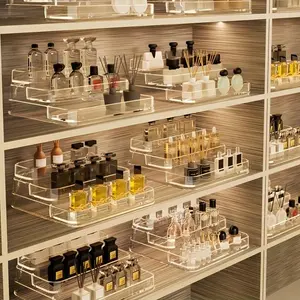 Transparent Multi-Layer Pet Storage Rack, 2/3 Tier Staircase Organizer for Makeup, Perfume, Lipstick, Skincare, Bathroom Accessories Organizer, Cosmetic Organizer, Elegant Bathroom & Vanity Decor