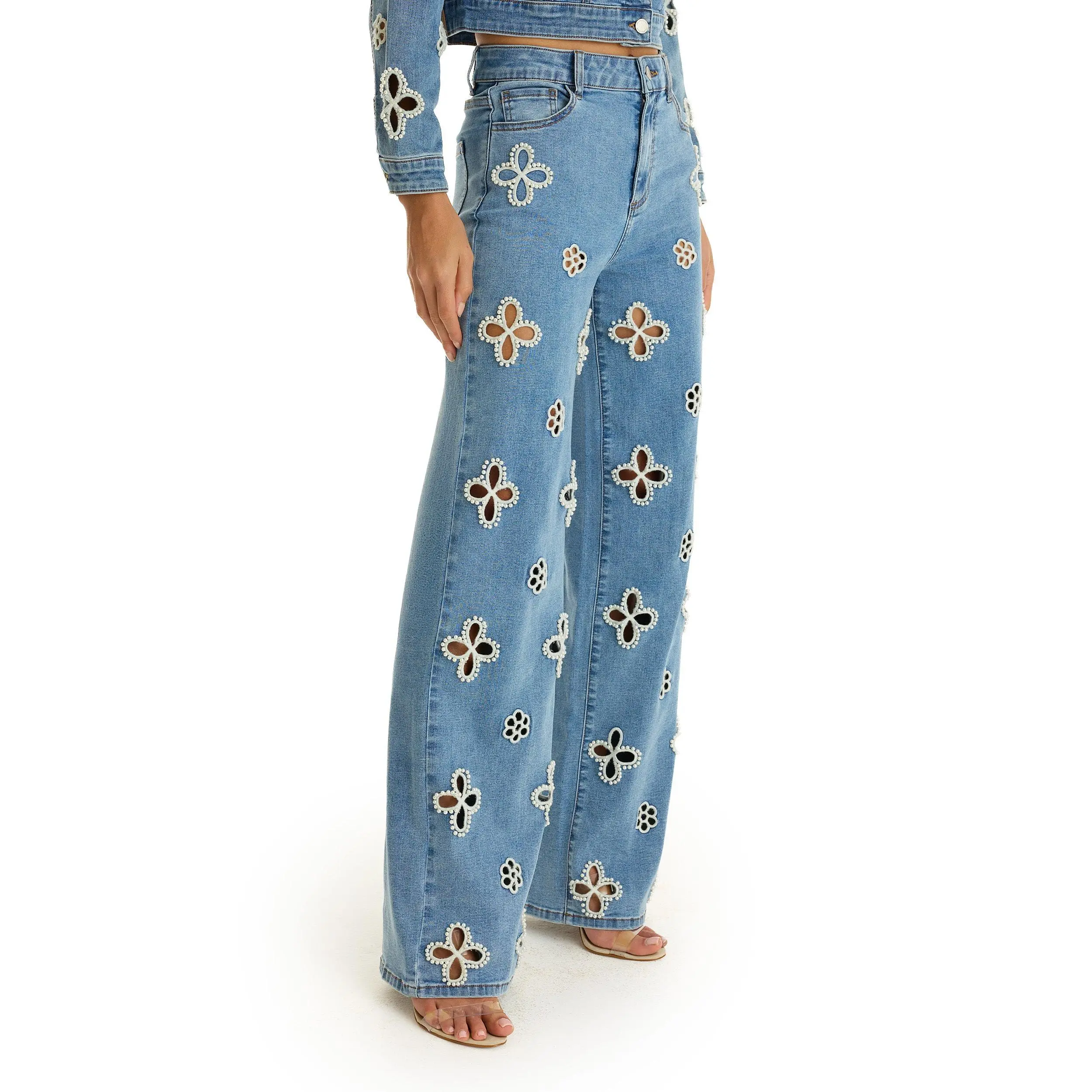 Kaia Pearl High Rise Jean - Medium Blue - TikTok Shop