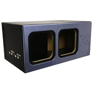 12" Dual Vented SOLO X Sub Box-ALL 1" MDF-Blue Super Weave Carbon Fiber Faceplate