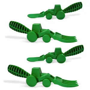 Made in USA Tractor Utensils Set Combo - Fork and Spoon with Easy Grip Handles - Constructive Eating - Kitchenware - Kitchen Utensils