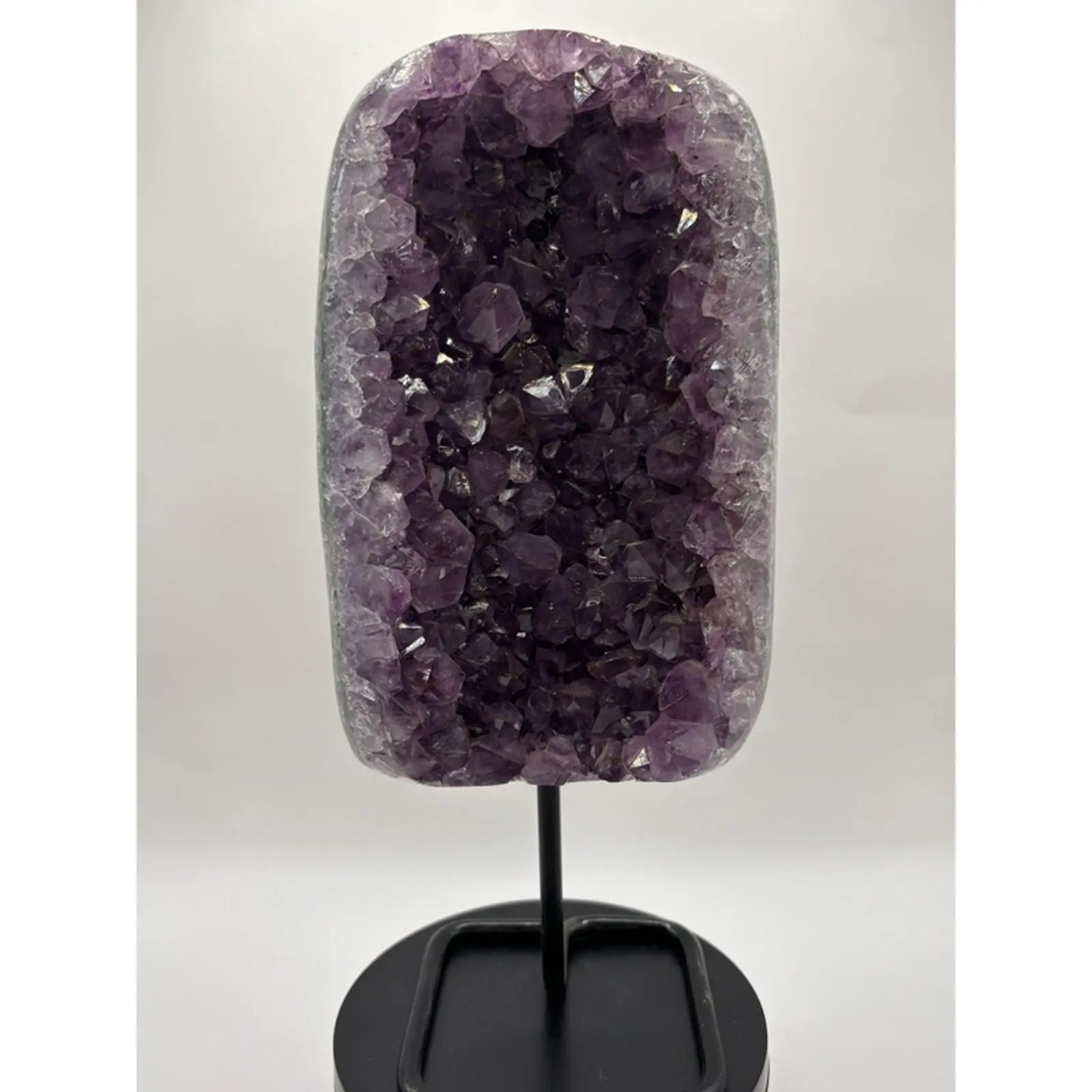 Natural Amethyst Geode Druzy on Stand 1.740 KG 3.84 LBS Deep Purple Crystals Sparkling Druzy Agate Chalcedony Banding Unique Specimen