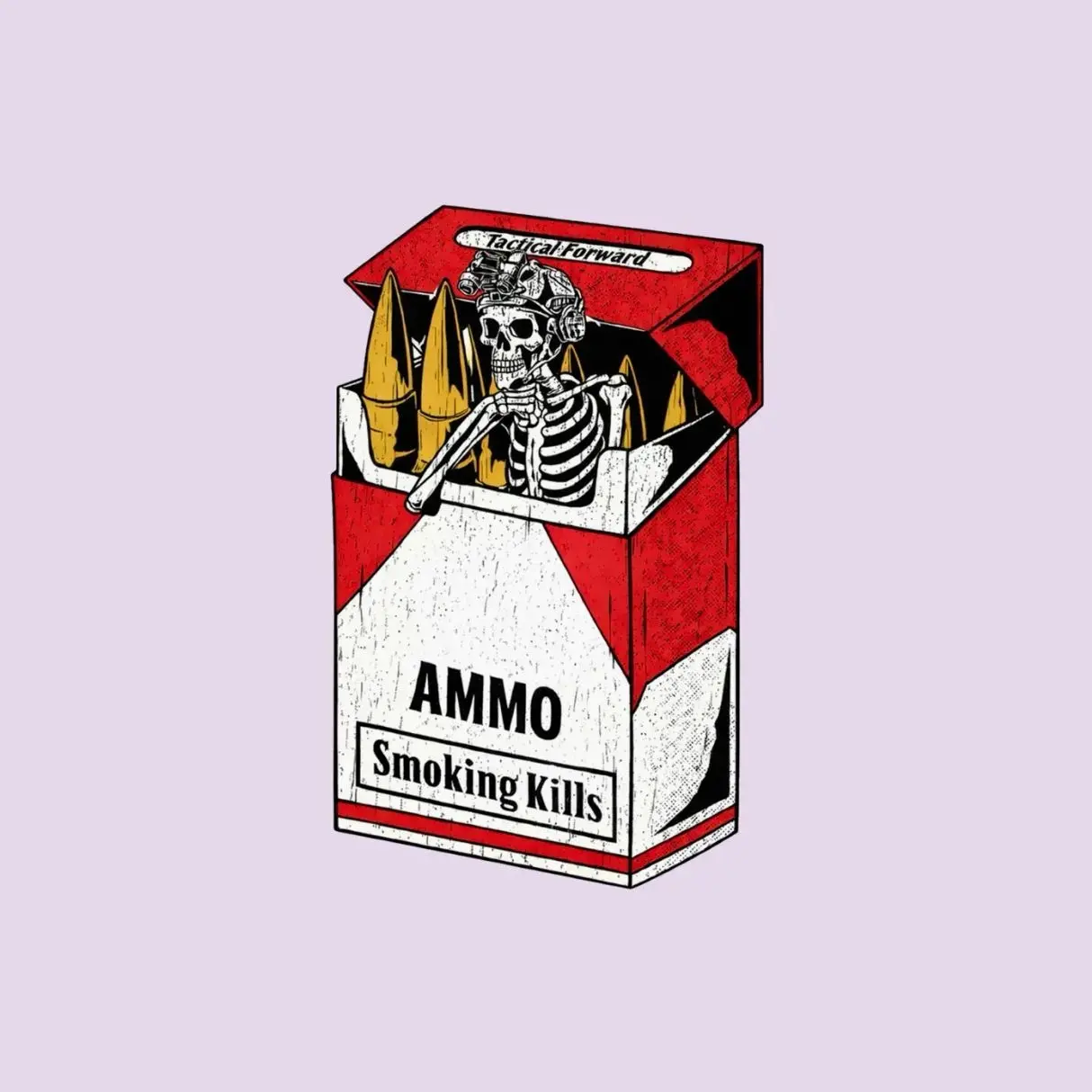 Tactical Skeleton Ammo Box Sticker, Dark Satirical Humor Decal, Military Style Illustration Decal for Laptop, Backpack, Gear Case, Laptop Water Bottle Decal Sticker