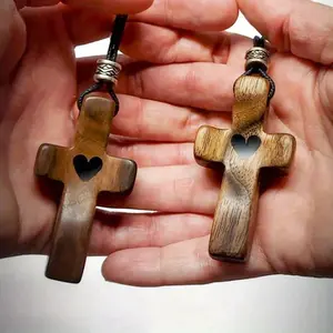 Perfect gift for the holidays - Guardian Love Keychain Pendant, unique wooden cross keychain