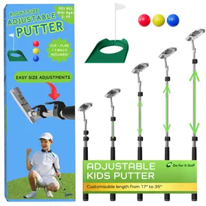Kids Putter with Extendable Shaft - Silver, 17"-35" | Includes 3 Pcs Balls - Adjustable Size for Junior Golfers - Left and/or Right Handed - Ideal Golf Training Equipment for Children & Youth