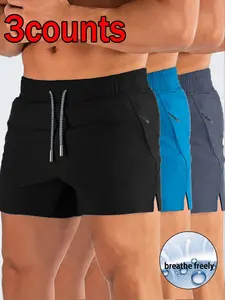 Men's Gym Shorts Set, Activewear Shorts, Athleisure Street Shorts, Classic Athletic Shorts, Adjustable Drawstring Waist, Pure Color Design, Suitable for Training, Running, Beach, Lightweight Summer Fitness