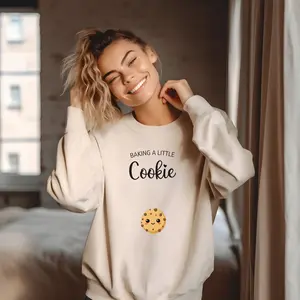 Baking A Little Cookie Christmas Pregnancy Announcement Shirt Christmas Baby Reveal Pregnancy Crewneck Xmas Reveal Tee Baking A Little Cookie