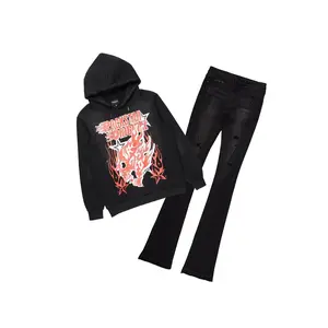 Smitty Black Hoodie & Stellan Stacked Flare Jean Bundle