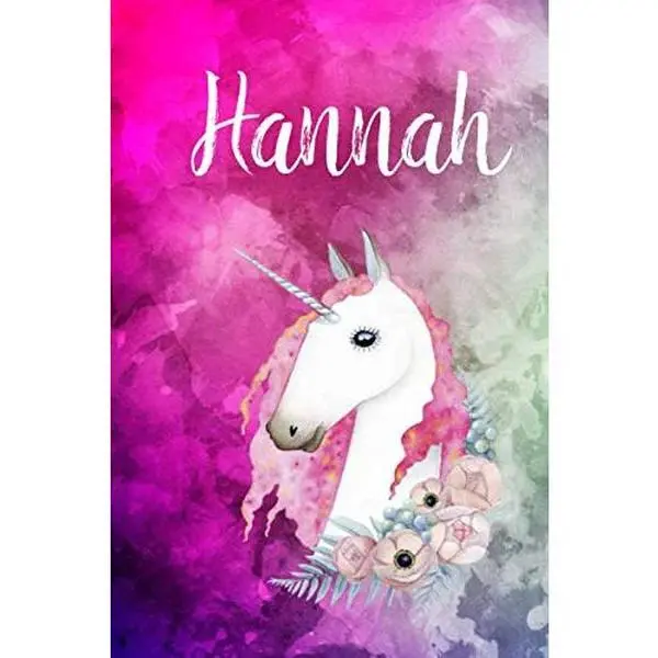 USED-Hannah: Cute Unicorn Notebook Writing Journal for Girls,6x9 dimension|121pages,Personalized With Name, Personalized Writing Journal,Notebook for Women and Girls, Personalized Notebook/Journal Gift (Paperback)