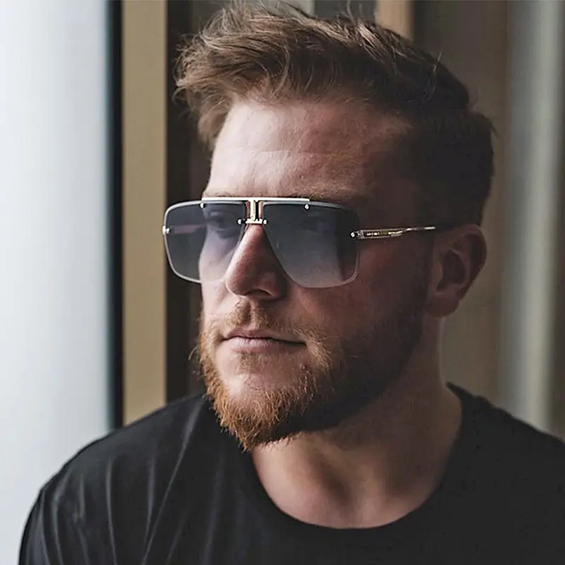 Frameless Square Sunglasses for Men and Women, Trendy European Style Luxury Fashion Shades with UV Sun Protection, Sun Protective Eyewear, Stylish Sunglasses, Trendy Shades, Luxury Sunglasses
