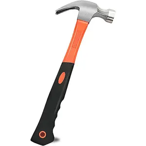 Forged Steel Claw Hammer, 1 Pcs 11 Oz Tack Stubby Hammer with Leather Handle for Pulling Out and Driving Nails (S)