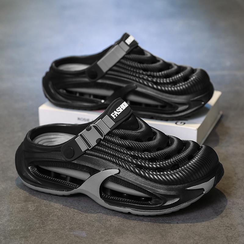 TikTok Made Me Buy It Viral Men's Clogs Streetwear Thick Sole Sandals Non-Slip Breathable Outdoor Beach Shoes Lightweight Comfort Slides Summer Essentials Gift for Him Cyberpunk Design Quick Drying Garden Shoes