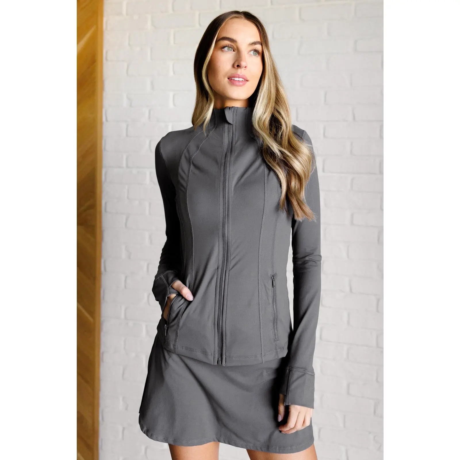 Staying Swift Activewear Jacket in Titanium