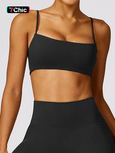 women's solid spaghetti strap backless wireless sports bras, sporty comfort quick drying bra, sports bra for women, ladies sportswear for yoga gym exercise, womenswear, athletic wear, birthday gifts, activewear, workout clothes women