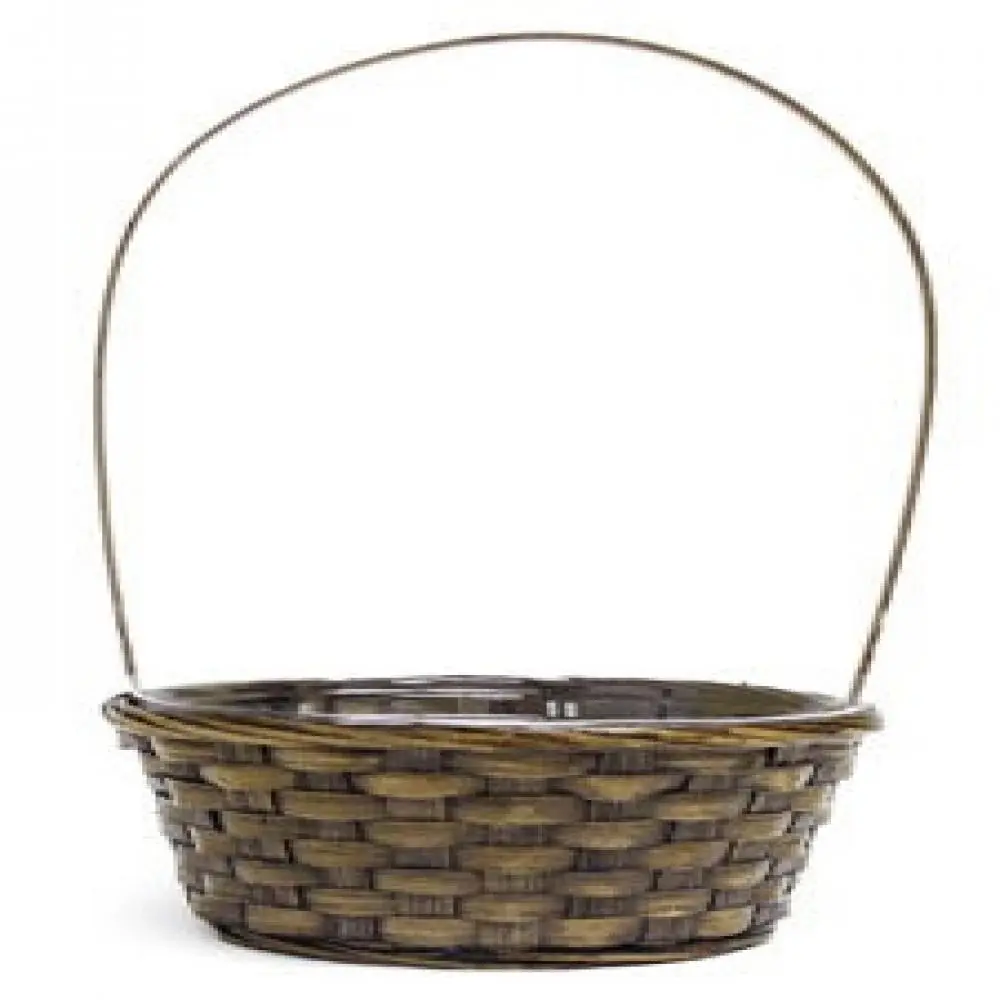 212 MAIN Brown Bamboo Woven Basket - Casual Baskets & Hampers, Decorative Storage Display, Versatile Indoor Home Organization Container for Unisex Adults