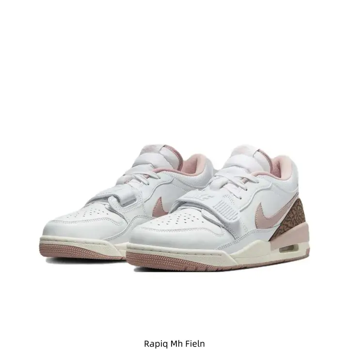Mid Top White Pink Leather Casual Sneakers Pink Swoosh Elephant Print Heel Strap Design Air Cushion Gum Outsole Street Shoes For Men Women