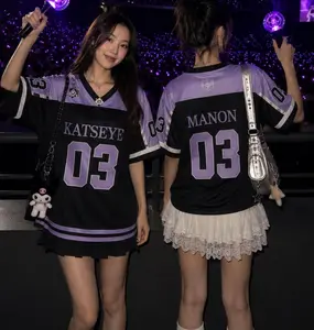 KATSEYE Purple The WildWorld Tour Football Jersey, Soft Is Strong Fan Edition, Kpop Concert Shirt