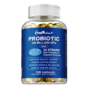 Coolkin - Probiotics Prebiotic Supplement - 100 Billion Colonies - 34 Strains Probiotic Digestive Enzymes Value Size