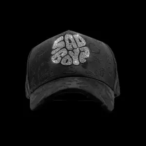 Dandy Hats Sadboyz Crystal G5 - Black Baseball Cap with Rhinestone Embroidery and Unique Design