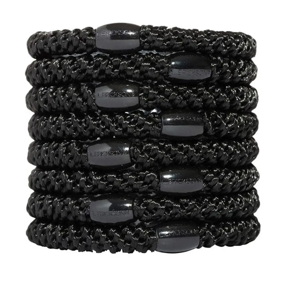 Set of Eight No Brand Grab & Go Ponytail Holders, Black - Exceptionally Secure with Gentle Hold