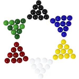 Mega Game Replacment Marbles 14mm -Solid Glass-60 Pieces - Chinese Checkers, Crafting (Multi)