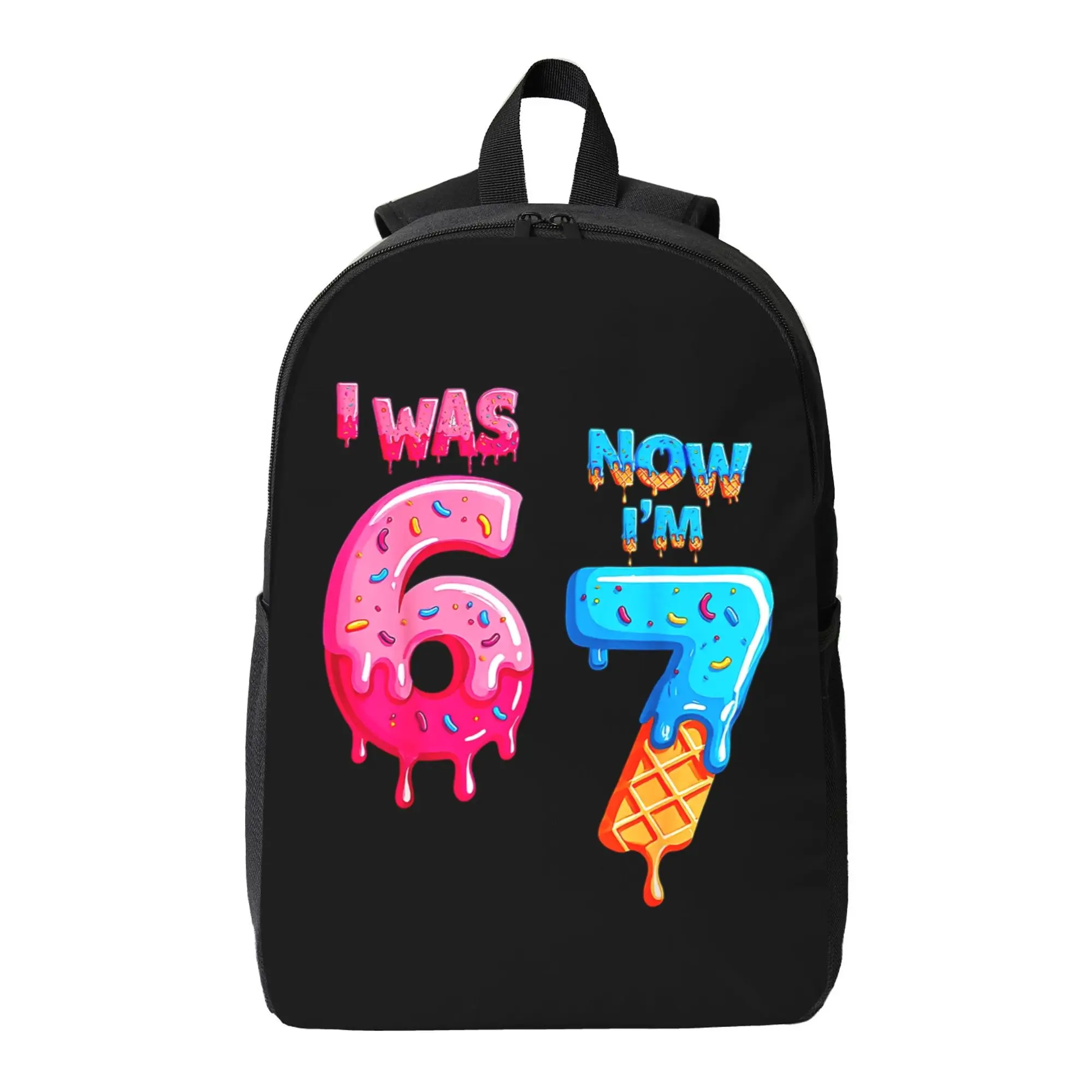 Funny 67 Meme Six Seven 6 7 book bag Breathable Shoulder Straps
