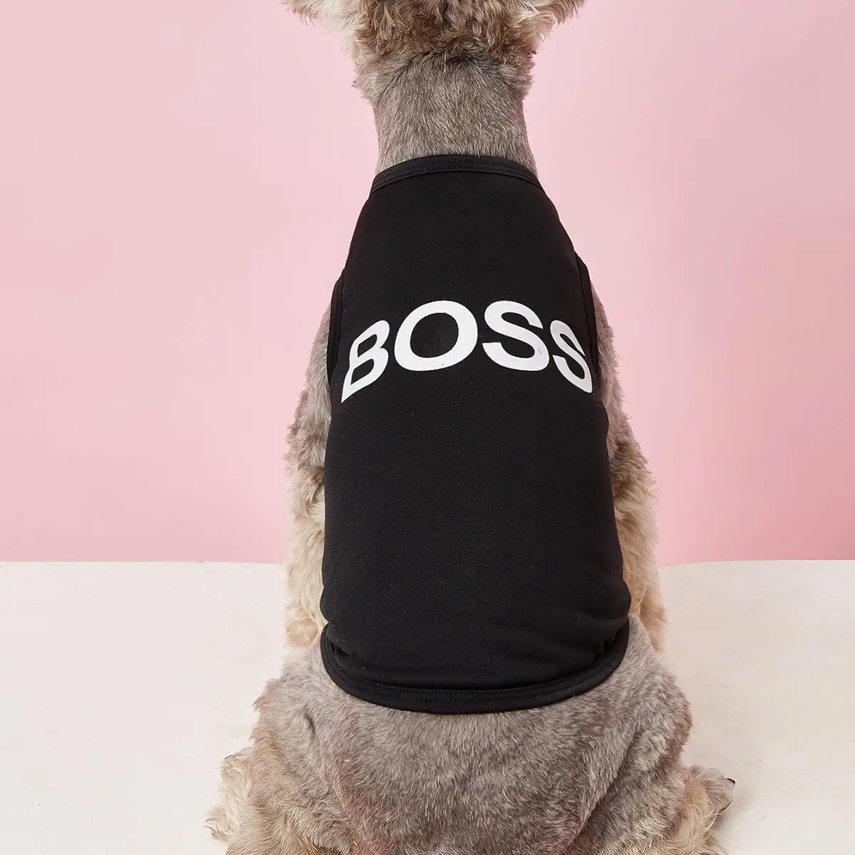 Letter Design Pet Sleeveless Shirt, Breathable Cooling T-shirt for Small Dogs & Cats, Summer Clothing Dogs Costume, Pet Apparels, Black Tee for Dogs