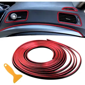Red Aesthetic Interior Car Accessories for Women Men Car Mods Trim Strips- Universal Interior Decorative Auto Accessories Molding Line Fun Truck Parts for Air Vent & Dashboard,32.8ft /10M