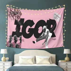 IGOR Hip-Hop Style Tapestry, Durable Polyester Wall Hanging for Living Room, Bedroom, Office Decor, Music Souvenir, No Electricity Needed, Transverse Orientation, Method, Album Cover Art, Home Decoration, Dormitory, Wall Flag, Atmosphere Decoration