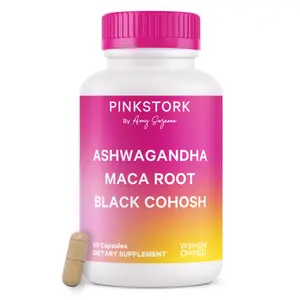 Pink Stork Ashwagandha Maca Root Black Cohosh Supplement for Women 60 Capsules 1 Month Supply Natural Fitness Healthcare Dietary Bathroom