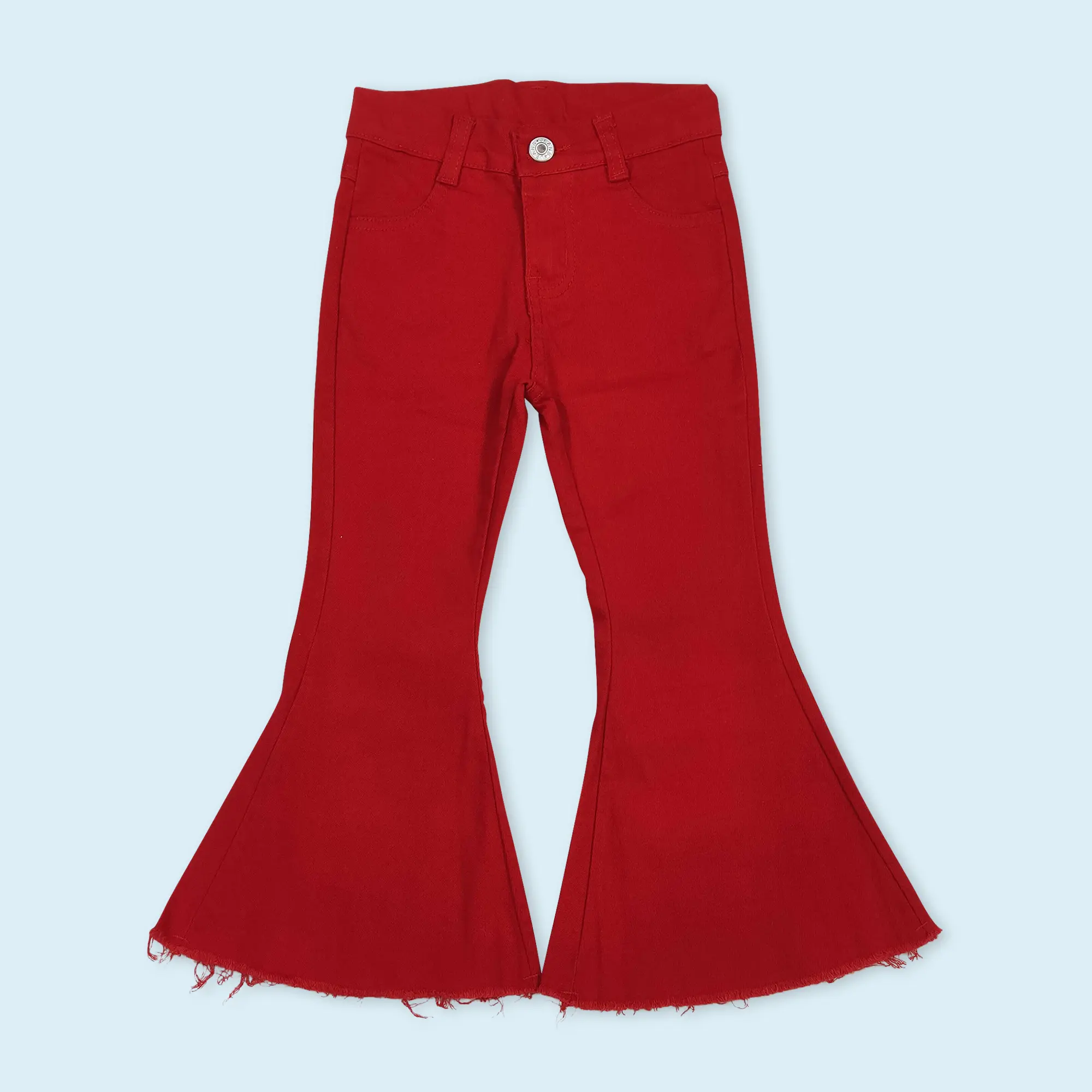 Red jeans bell bottoms kids denim pants