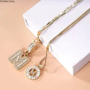 2 Pack Initial Letter Pendant Necklaces 14K Gold Plated Alphabet Necklaces with Adjustable 17''-19'' Chain for Women Valentine's Day Jewelry Set bracelet men luck unisex friendship