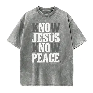 [100% Cotton] Cotton Short Sleeve T-Shirt [Faith in God, Christian Christ] Christian Faith T-Shirt - Know Jesus Know Peace - Religious Tee Golf Gift T-Shirt For Men and Women,Casual Summer T-Shirt with Crew Neck,viral graphic tees