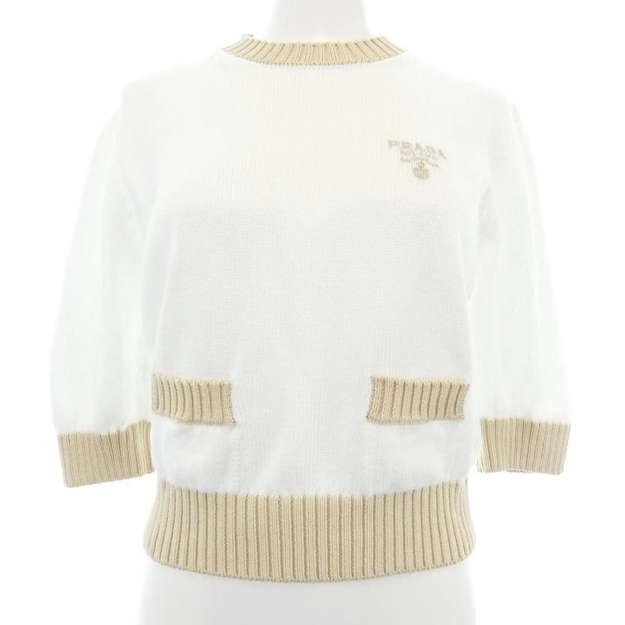 Pre-owned PRADA Cotton Small Leather Goods Crewneck Sweater