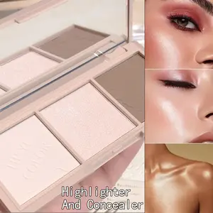 Three-Color Contour Palette Mirror, Waterproof Sweatproof Long-Lasting, Natural 3D Contour Makeup Eyeshadow Palette, Suitable for All Skin Types, Bronzer
