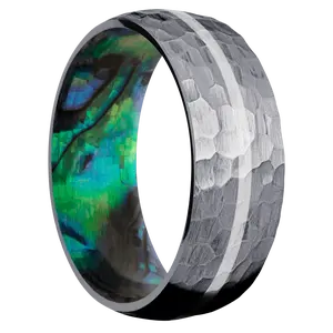 Tantalum + Hammer Finish + Abalone