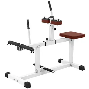 Brown Adjustable Steel Seated Calf Raise Machine With 5 Handle Heights And 4 Lengths Powder Coated Frame 440Lbs Load Fit 1 And 2 Inch Weight Plates For Strength Training