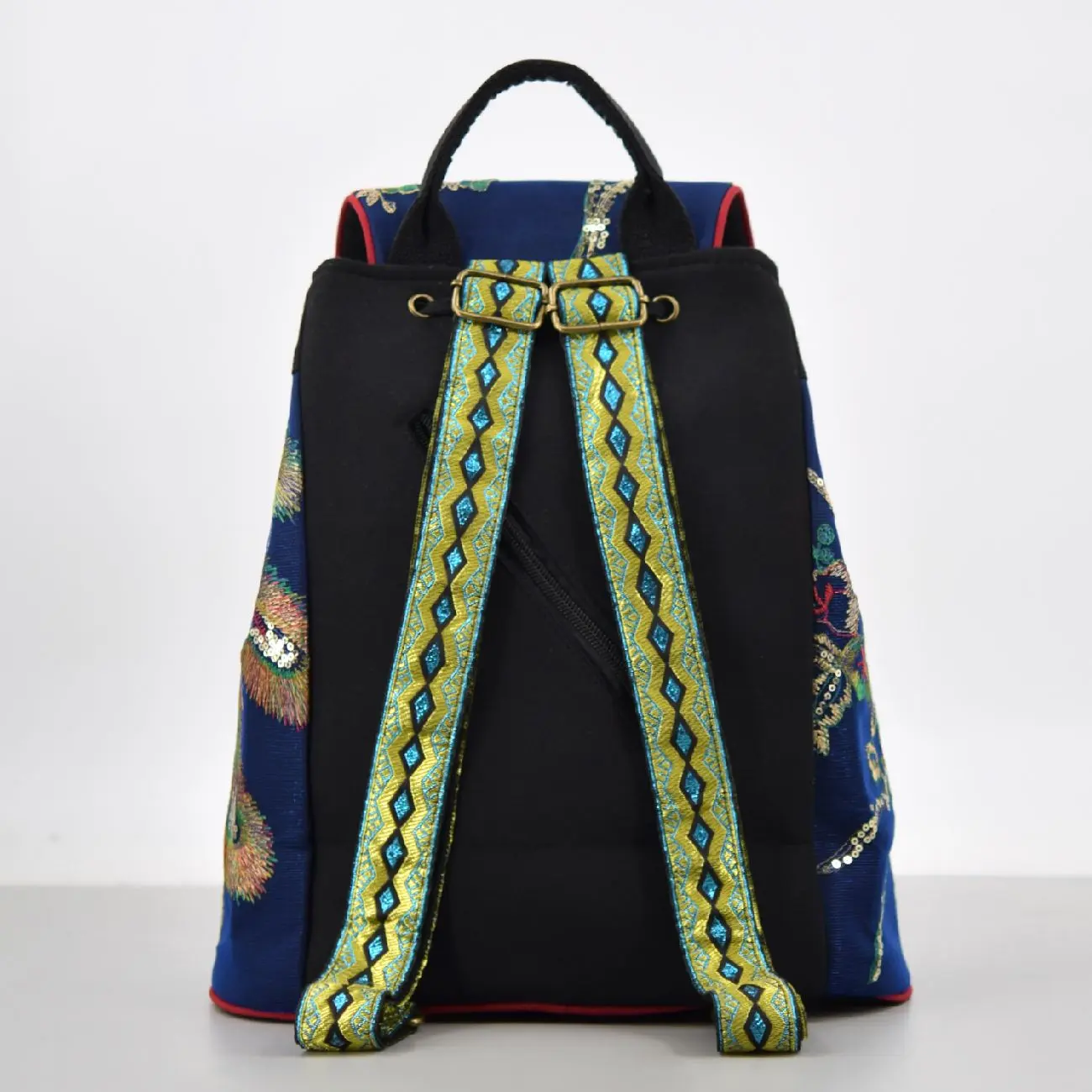 Boho Embroidered Canvas Backpack – Travel & Daily Use 