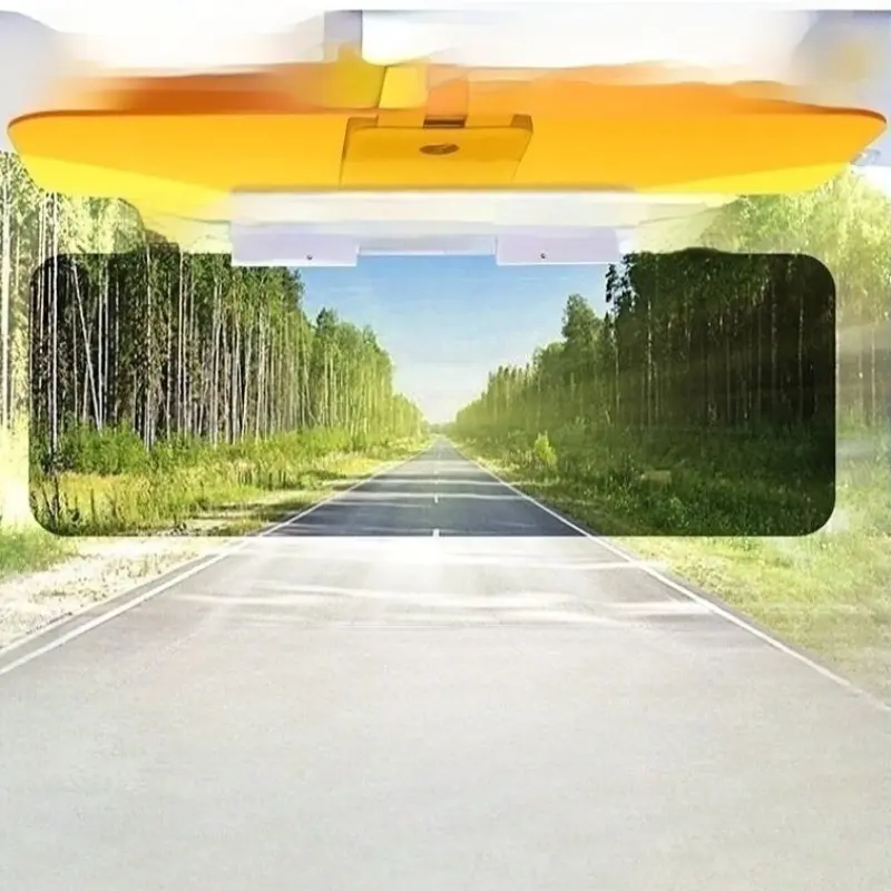 Automotive Sunshade Anti-Glare Dual Purpose Mirror Extender, Ultimate UV Protection and Anti-Glare Design, Night Mirror Blocks High Beams, Day Mirror Blocks Sunlight, Easy Install for Safe Driving