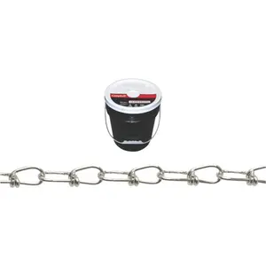 Campbell No.2-0 Double Loop Carbon Steel Chain - 0.14 in. Dia. x 350 ft., Knotted at Center, Suitable for Playground, Boat, Farm, Gymnasium Use