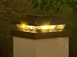 Solar Post Cap Lights Outdoor 16-Pack, Black Waterproof Solar Powered Deck Fence Lights Fit 4x4 Wood/Vinyl Posts, Bright Warm White for Patio, Porch