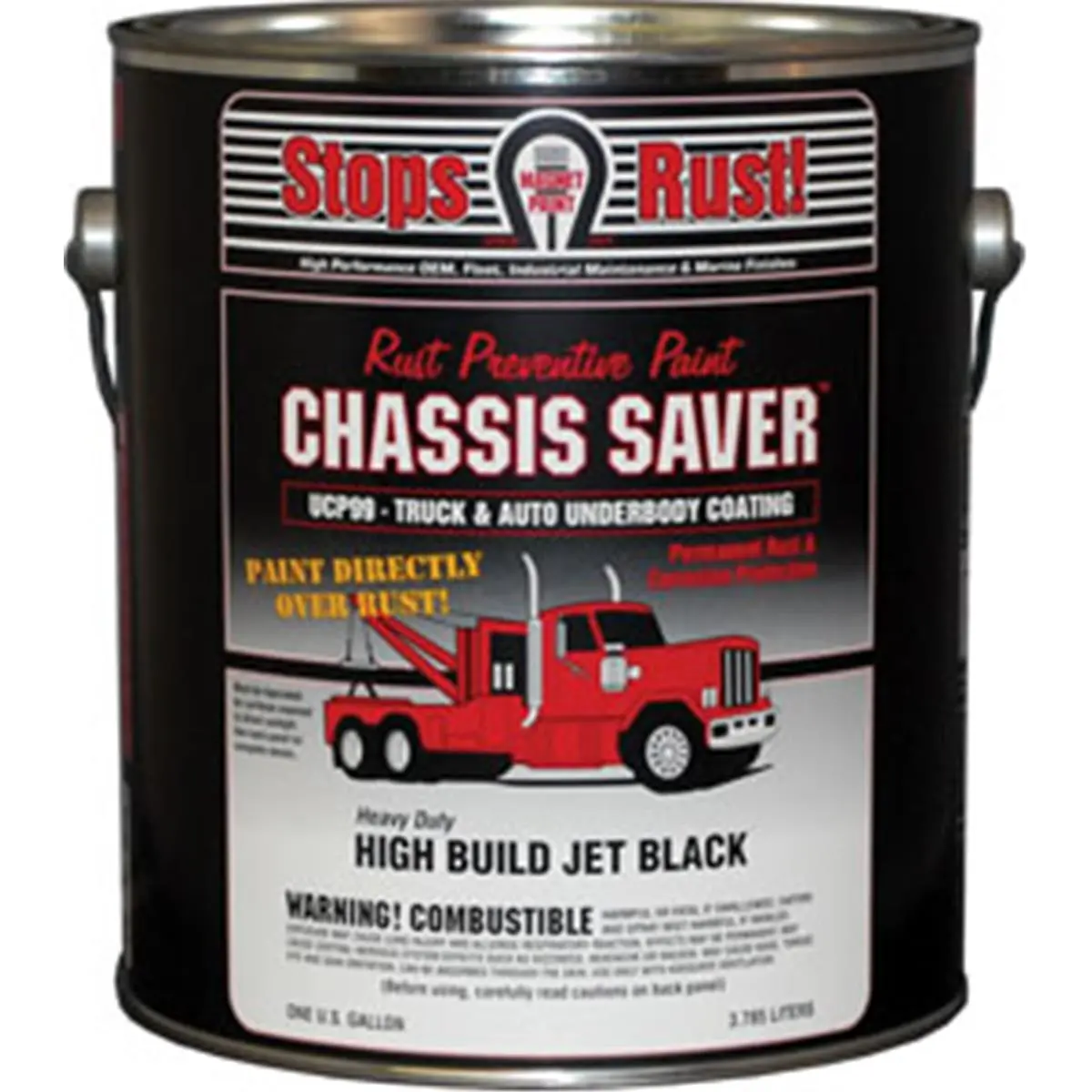 212 MAIN Magnet Paint Co UCP99-01 Chassis Saver High Solids Gloss Black Paint - 1 Gal, VOC Compliant Auto Repair Corrosion Stopper for Metal Surfaces, Chip Resistant Durable Direct-to-Rust Application
