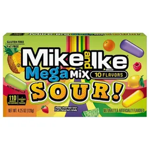 2x Mike & Ike Theater Box Mega Mix Sour 4.25oz Mega Mix Sour