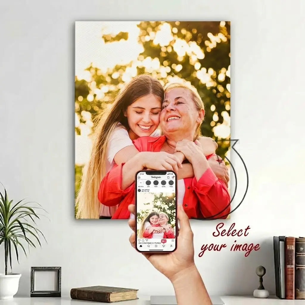 Personalized Artistic Framed Canvas Wall Art - Custom Photo Artwork for Walls, Unique Artwork, Artistic Graphic Prints, Kid Room Decor, Ideal Mother's Day Gift, Home Supplies Accessory