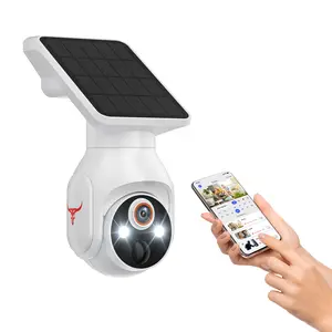 1080p Wireless Camera with Solar Panel, AI Human Detection, Smart Motion Tracking, Night Vision, 2-Way talk, Cloud Storage, 2.4 GHz Wi-Fi, Outdoor Security Camera