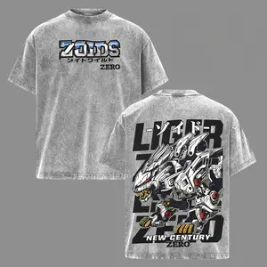 Liger Zero Zoids New Century Zero T-Shirt, Oversized Washed Vintage Anime Tee, Mecha Robot Graphic Shirt, Retro 90s Japanese Anime Streetwear Tracksuit Couple style Gift for Birthday Christmas Valentine's Day Unisex Outfit Love Pullover Tshirt