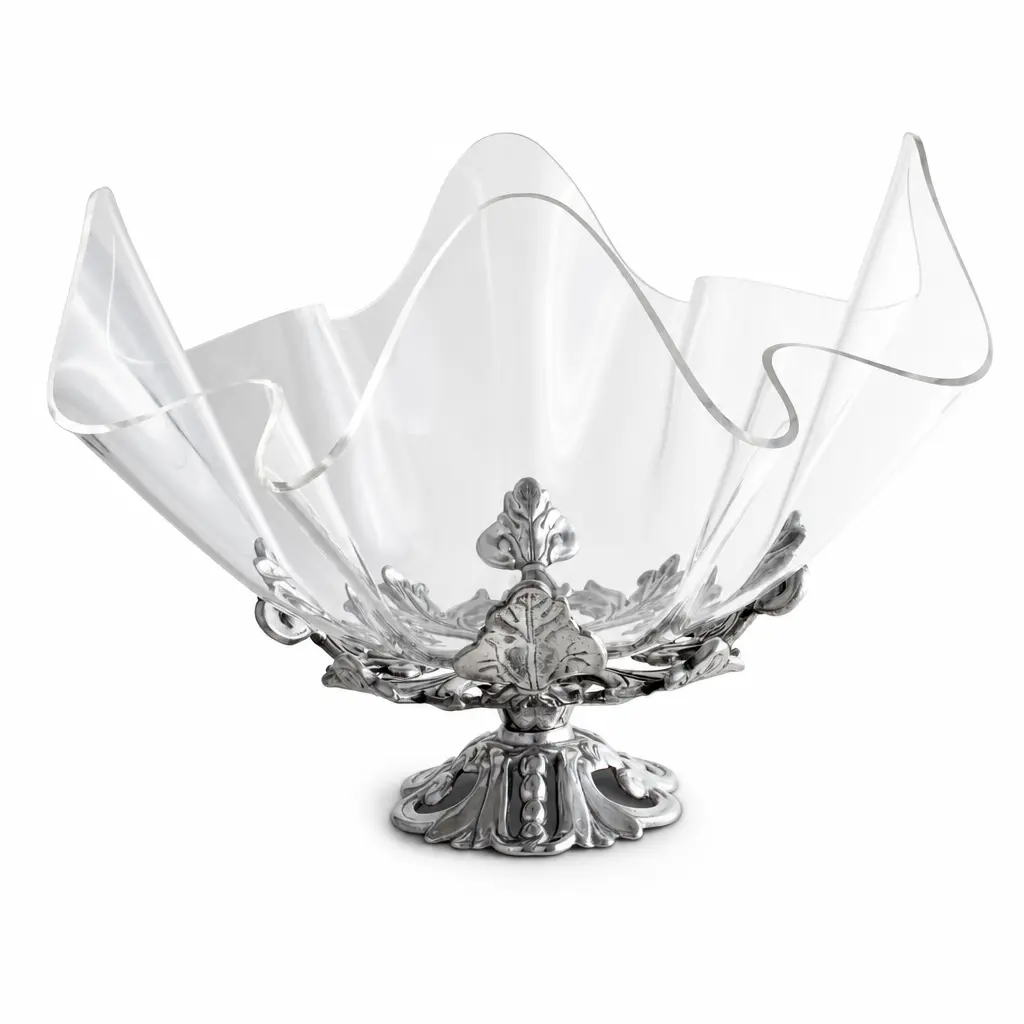 Fleur-De-Lis Stand Acrylic Bowl 14