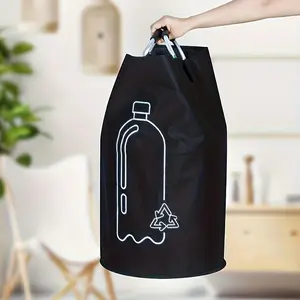 1pc 82L Deposit Bottle Collection Container, with Hand-Held Round Aluminum Handle, Household Recycling Sorting Box, Kitchen Garbage Recycling Bin, Reusable, Foldable Deposit Bottle Storage, Suitable for Kitchen, Home, Office, Outdoor Use
