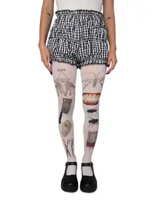 Women's Y2K Aesthetic Knit Long Socks, Kawaii Cute Print Crew Socks, Fitted Grunge Style Summer Socks for Spring & Fall Womenswear, Lady