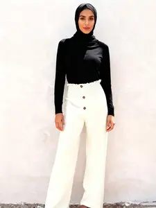 Women's Summer Wide Leg High Waist Linen Pants, Side Slit Everyday Casual Home Wear with Pockets, Comfortable and Stylish